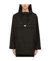 Prada Long-sleeved Hooded Casual Jacket In Black