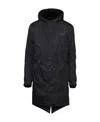Prada Re-nylon Hooded Coat In Black