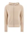 Prada Long-sleeved Hooded Hoodie In Nude