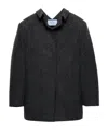 Prada Single-breasted Shetland Wool Jacket In Black