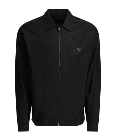 Prada Long-sleeved Jacket In Black