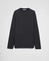 Prada Charcoal Cotton Oversize T-shirt In Bleigrau