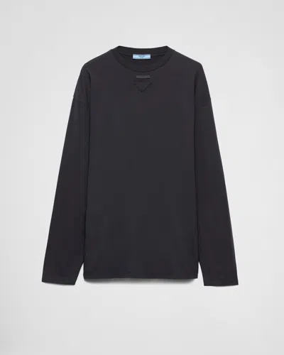 PRADA LANGÄRMLIGES T-SHIRT AUS JERSEY