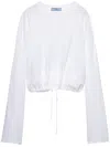 Prada Long-sleeved Jersey T-shirt In White