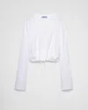 Prada Long-sleeved Jersey T-shirt In White