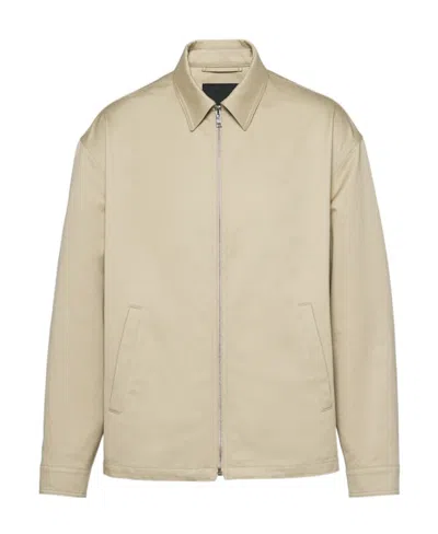 Prada Long-sleeved Lapel Casual Jacket In Brown