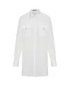 Prada Embellished Long-sleeved Buttoned Shirt In White