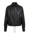 Prada Leather Zipper Jacket Clothing In Black