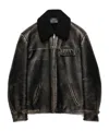 Prada Nappa Leather And Shearling Jacket In Black