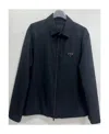 Prada Long-sleeved Logo Casual Jacket In Black