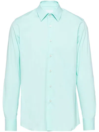 Prada Long-sleeved Shirt In Green