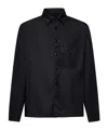 Prada Re-nylon Brand-plaque Recycled-polyamide Shirt In Black
