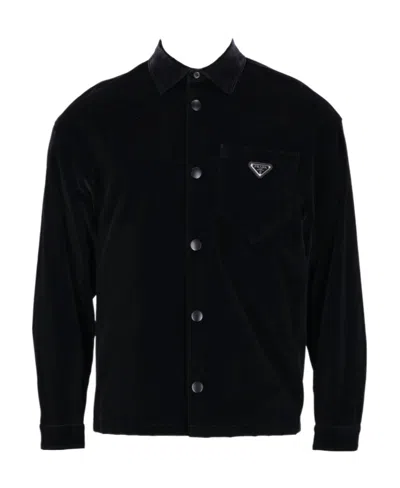 Prada Long-sleeved Shirt In Black