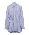 Prada Gestreiftes Hemd Aus Popeline In Blue