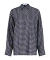 Prada Paisley Print Silk Shirt In Blue