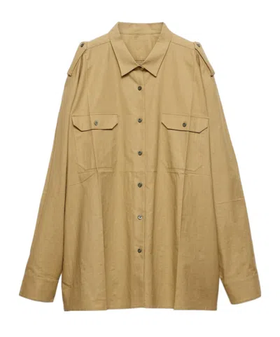 Prada Long-sleeved Shirt In Brown