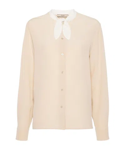 Prada Long-sleeved Shirt In Nude