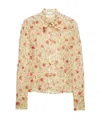 Prada Printed Chiffon Shirt In Red