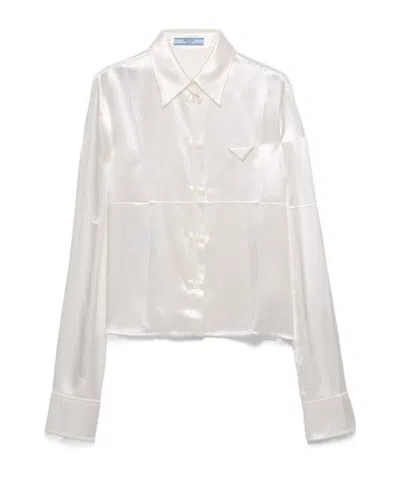 Prada Long-sleeved Shirt In White