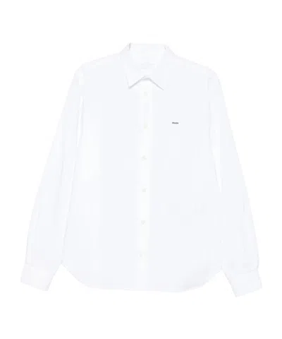 Prada Long-sleeved Shirt In White