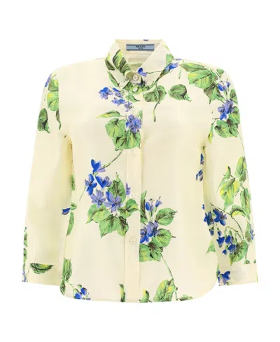 PRADA PRADA FLORAL-PRINTED BUTTON-UP SHIRT