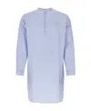 Prada Man Embroidered Poplin Shirt In White/light Blue