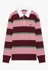 Prada Striped Silk And Cotton Polo Shirt In Multicolor