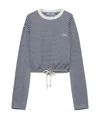 Prada Womens Blue Long-sleeve Striped Cotton-jersey T Shirt In Blue