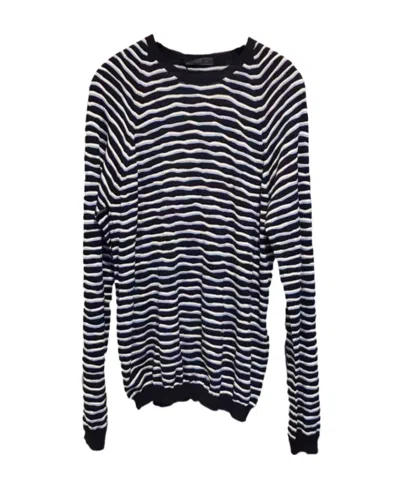 Prada Long-sleeved Striped Sweater In Black