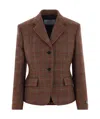Prada Galles Printed Blazer In Red