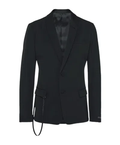 Prada Long-sleeved Suit Jacket In Black