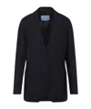 Prada Wool Jacket Notched Collar In Blue