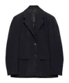 Prada Long-sleeved Suit Jacket In Blue