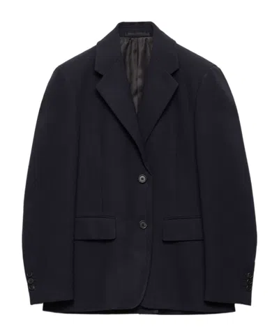 Prada Long-sleeved Suit Jacket In Blue