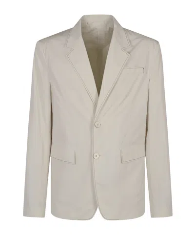 Prada Long-sleeved Suit Jacket In Chalk White