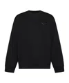 Prada Triangle-logo Cotton Sweatshirt In Black