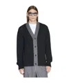 Prada Cashmere Cardigan With Long Sleeves And Front Pockets In Black