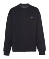 Prada Black Wool Sweater With Logo In Black