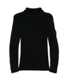 Prada High-neck Ribbed Wool Sweater In Black
