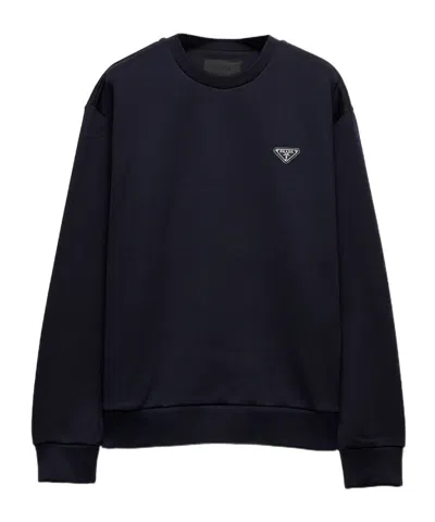 PRADA PRADA TRIANGLE-LOGO CREWNECK SWEATSHIRT