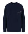 Prada Long-sleeved Sweater In Blue