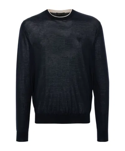 Prada Long-sleeved Sweater In Blue