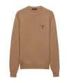 Prada Long-sleeved Sweater In Brown