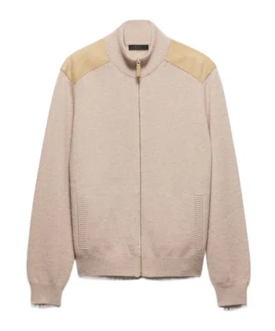 Prada Long-sleeved Sweater In Desert Beige