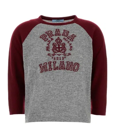 PRADA PRADA TWO-TONED CREWNECK JUMPER