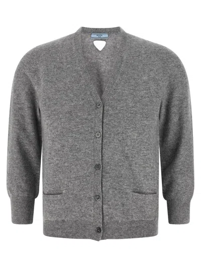 PRADA V-NECK BUTTONED CARDIGAN