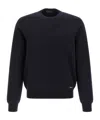 Prada Navy Blue Logo Sweaters In Black