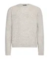 Prada Elbow Patch Cashmere Sweater In Nude