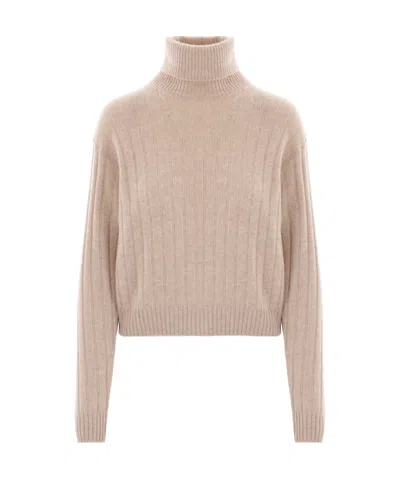 Prada Long-sleeved Sweater In Sand-colored