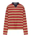 Prada Gestreiftes T-shirt In Red
